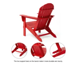 Glitzhome Adirondack Outdoor Folding Chairs, 2-Pack -Home Furnishing Store 810582327 4