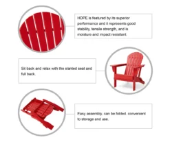 Glitzhome Adirondack Outdoor Folding Chairs, 2-Pack -Home Furnishing Store 810582327 5