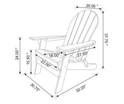 Glitzhome Adirondack Outdoor Folding Chairs, 2-Pack -Home Furnishing Store 810582327 6
