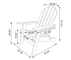 Glitzhome Adirondack Outdoor Folding Chairs, 2-Pack -Home Furnishing Store 810582330 5