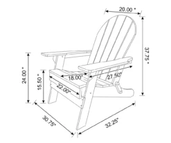 Glitzhome Adirondack Outdoor Folding Chairs, 2-Pack -Home Furnishing Store 810582333 5