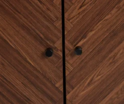 Walnut Chevron 2-Door Storage Cabinet -Home Furnishing Store 810584249 3