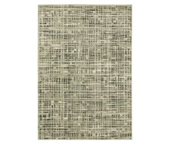 Senet Beige & Gray Abstract Crosshatch Area Rug, (2.3' X 7.6')