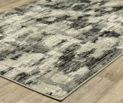 Seaburt Gray & Beige Abstract Area Rug, (2.3' X 7.6')
