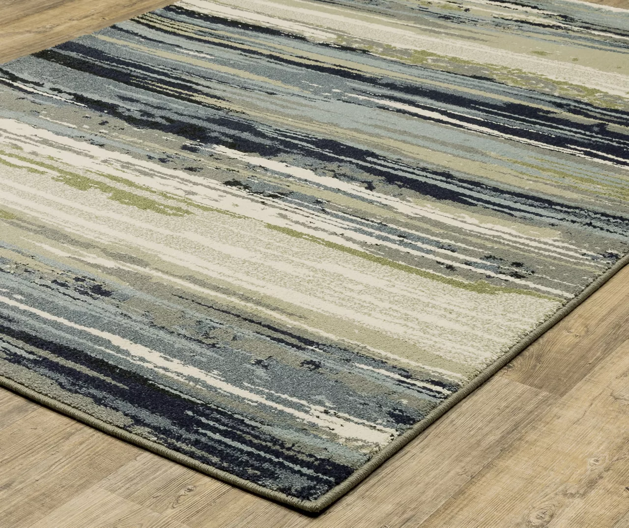 Sennon Blue & Green Streak Area Rug, (2' X 3') 1 Sennon Blue & Green Streak Area Rug, (2' X 3')