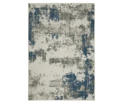Torben Beige & Blue Abstract Outdoor Area Rug, (3.3' X 5')