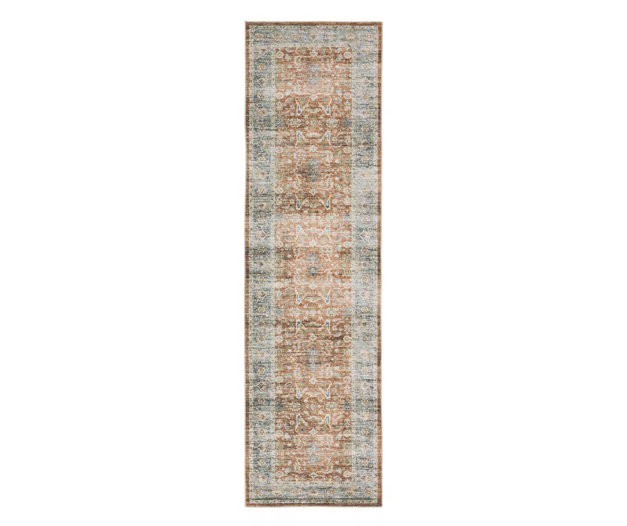 Chloe Rust & Blue Floral Area Rug 2 Chloe Rust & Blue Floral Area Rug - Image 2