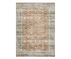 Chloe Rust & Blue Floral Area Rug