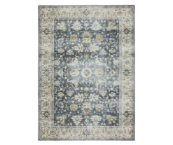 Chairo Blue & Beige Floral Area Rug, (5' X 7')