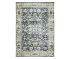 Chairo Blue & Beige Floral Area Rug, (2' X 3')