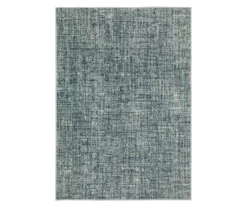 Breckworth Blue Abstract Crosshatch Area Rug, (1.1' X 7.3')