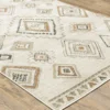 Geetleen Ivory & Orange Geometric Area Rug, (5.3' X 7.3')