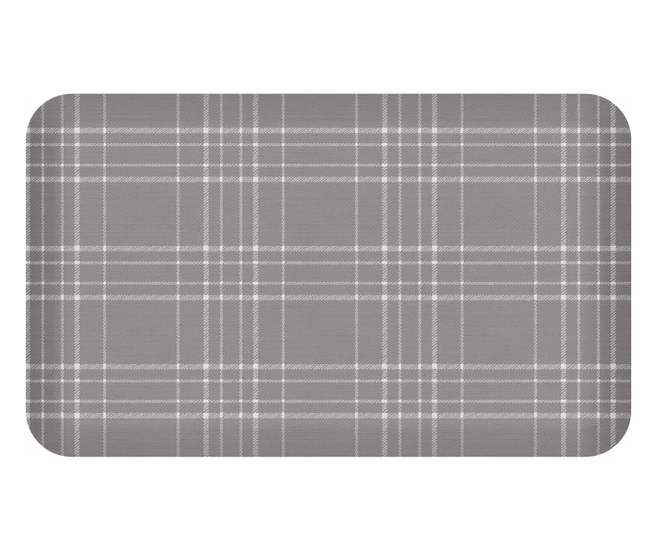 Charcoal Plaid Deluxe Cushion Comfort Kitchen Mat 1 Charcoal Plaid Deluxe Cushion Comfort Kitchen Mat