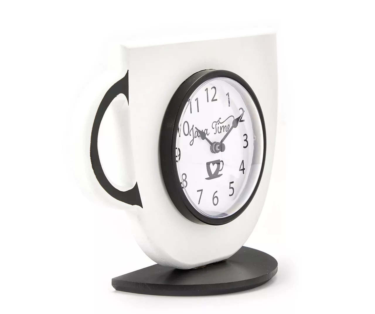 "Java Time" White & Black Coffee Cup Tabletop Clock 2 "Java Time" White & Black Coffee Cup Tabletop Clock - Image 2