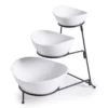 Gracious Dining 3-Piece Ceramic Bowl Set With Metal Rack
