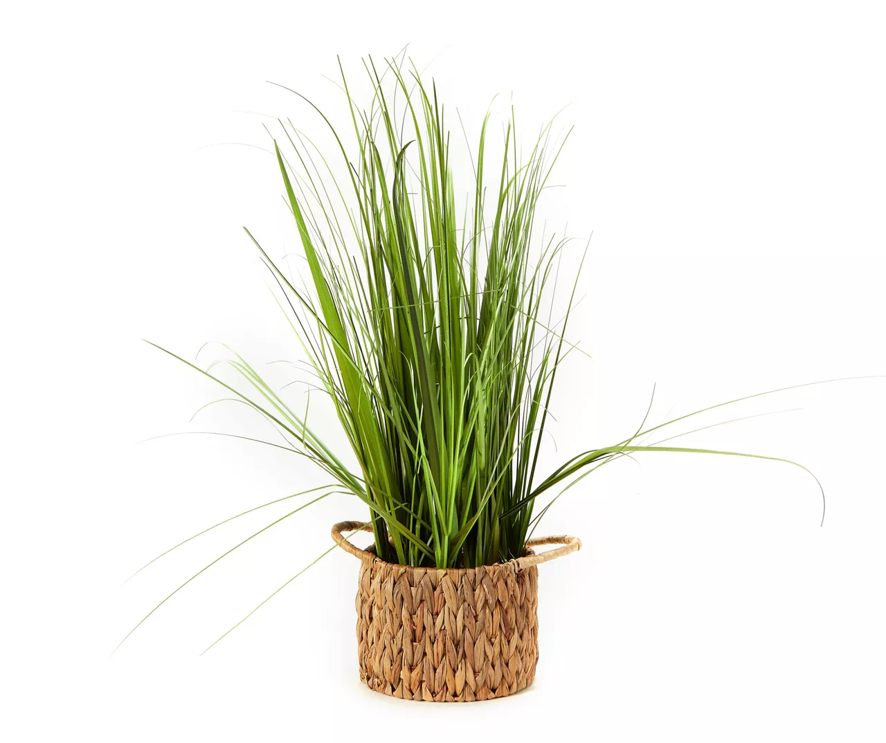 29" Artificial Grass In Basket With Handles 1 29" Artificial Grass In Basket With Handles
