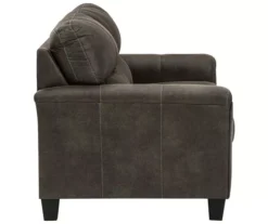Navi Smoke Faux Leather Loveseat -Home Furnishing Store 810587444 2 1