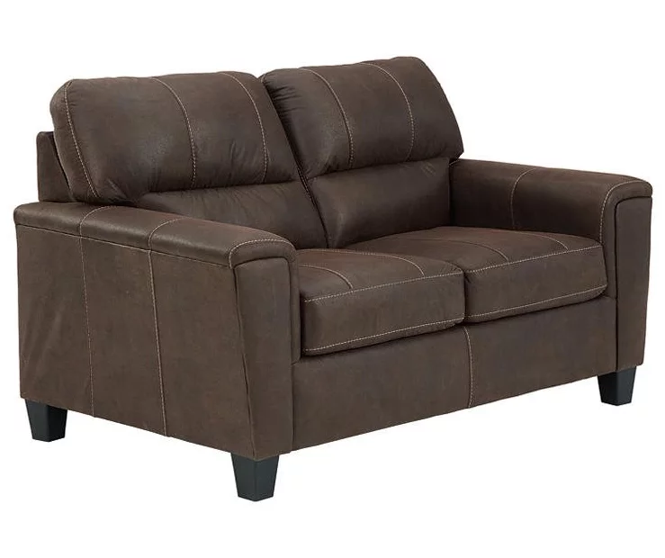 Navi Chestnut Faux Leather Loveseat 2 Navi Chestnut Faux Leather Loveseat - Image 2