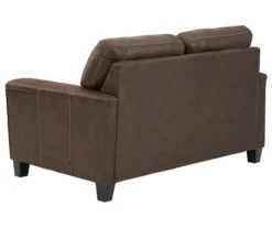 Navi Chestnut Faux Leather Loveseat 7 Navi Chestnut Faux Leather Loveseat -Home Furnishing Store 810587484 2