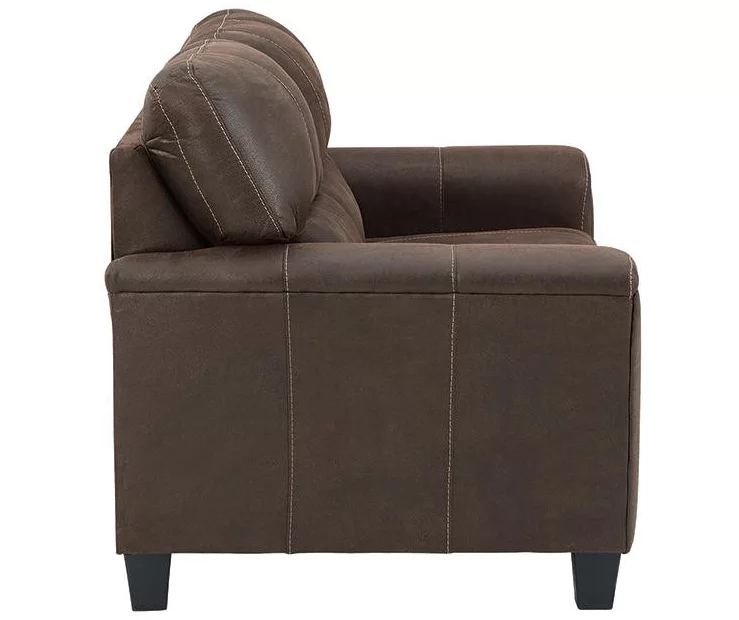 Navi Chestnut Faux Leather Loveseat 4 Navi Chestnut Faux Leather Loveseat - Image 4