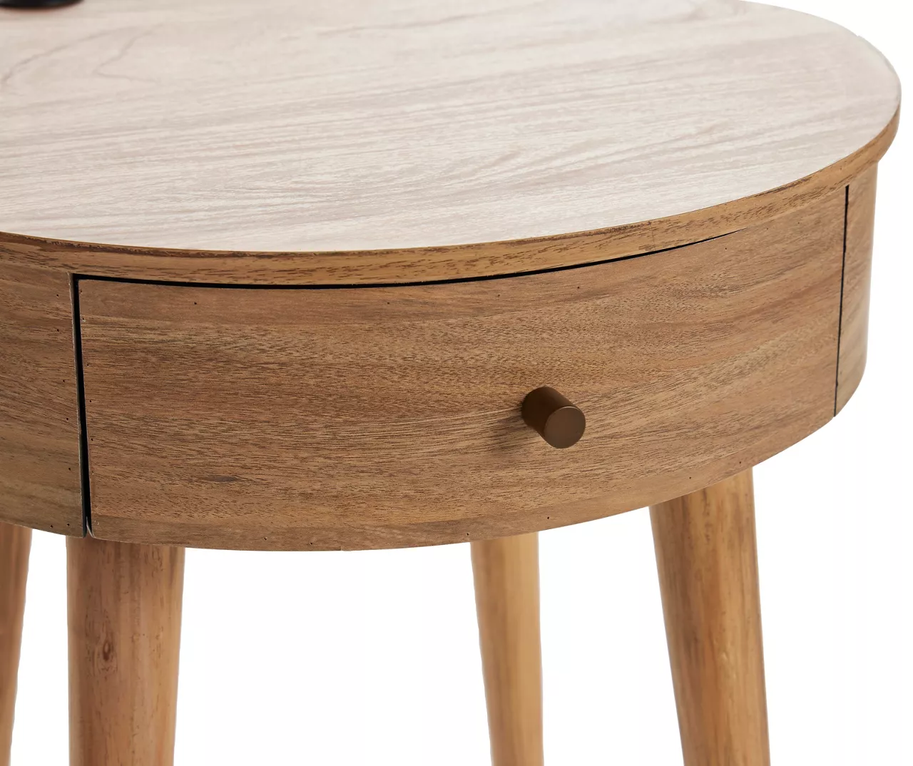 Medium Mango Round Side Table With USB Charging 3 Medium Mango Round Side Table With USB Charging - Image 3