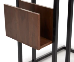 Walnut Drop-Leaf C Side Table With USB Charging -Home Furnishing Store 810587517 4