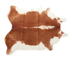 Brayden Brown & White Faux Hide Accent Rug, (29" X 35")