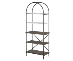 Vivinne Gray 5-Shelf Bookcase -Home Furnishing Store 810589034 3
