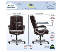 Benton Brown Big & Tall Faux Leather Executive Office Chair -Home Furnishing Store 810590314 7