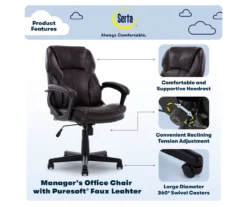 Mitchell Roasted Chestnut Vegan Leather Office Chair -Home Furnishing Store 810590318 7