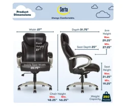 Dayton Dark Brown Big & Tall Bonded Leather Office Chair -Home Furnishing Store 810590372 6