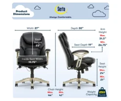 Claremont Black Bonded Leather Office Chair -Home Furnishing Store 810590374 6