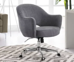Valetta Gray Microfiber Office Chair 11 Valetta Gray Microfiber Office Chair -Home Furnishing Store 810590379 2