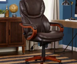 Conway Dark Brown Big & Tall Bonded Leather Office Chair -Home Furnishing Store 810590381 2