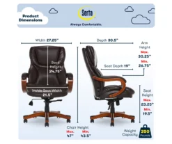 Conway Dark Brown Big & Tall Bonded Leather Office Chair -Home Furnishing Store 810590381 6