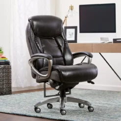 Lautner Gray Executive Bonded Leather Office Chair -Home Furnishing Store 810590397 21