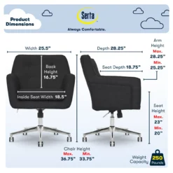Serta Ashland Fabric Office Chair 29 Serta Ashland Fabric Office Chair -Home Furnishing Store 810590407 61