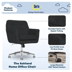 Serta Ashland Fabric Office Chair 30 Serta Ashland Fabric Office Chair -Home Furnishing Store 810590407 71