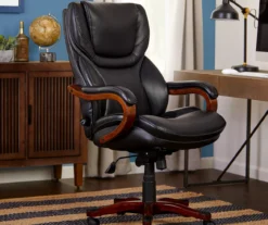 Conway Black Big & Tall Bonded Leather Office Chair 13 Conway Black Big & Tall Bonded Leather Office Chair -Home Furnishing Store 810590408 2