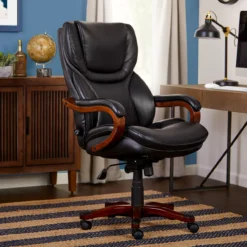 Conway Black Big & Tall Bonded Leather Office Chair 16 Conway Black Big & Tall Bonded Leather Office Chair -Home Furnishing Store 810590408 21