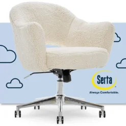 Valetta Cream Faux Fur Office Chair 19 Valetta Cream Faux Fur Office Chair -Home Furnishing Store 810590414 11