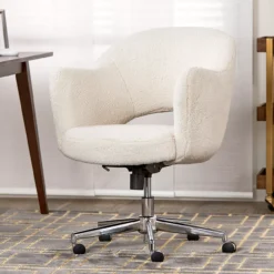Valetta Cream Faux Fur Office Chair 14 Valetta Cream Faux Fur Office Chair -Home Furnishing Store 810590414 21