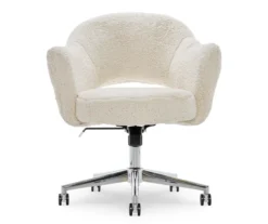 Valetta Cream Faux Fur Office Chair