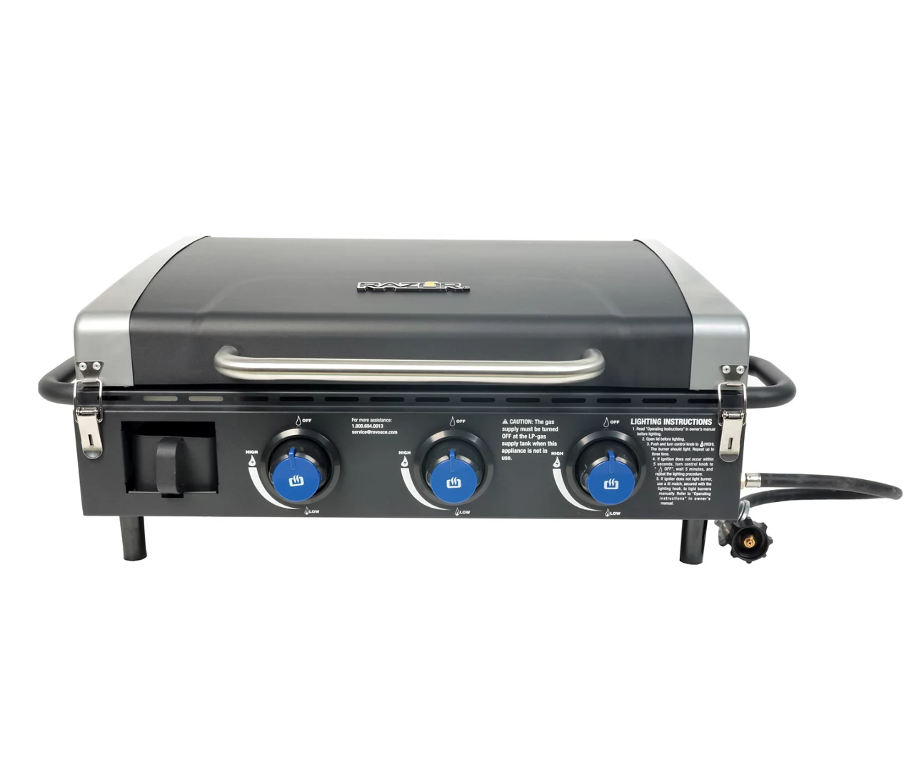 3-Burner Portable Gas Griddle With Lid 3 3-Burner Portable Gas Griddle With Lid - Image 3
