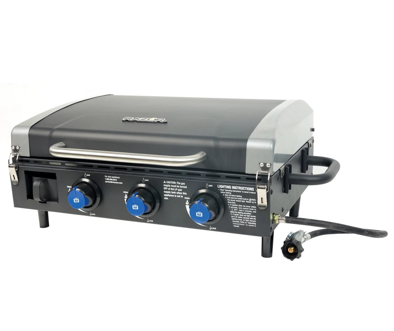 3-Burner Portable Gas Griddle With Lid 4 3-Burner Portable Gas Griddle With Lid - Image 4
