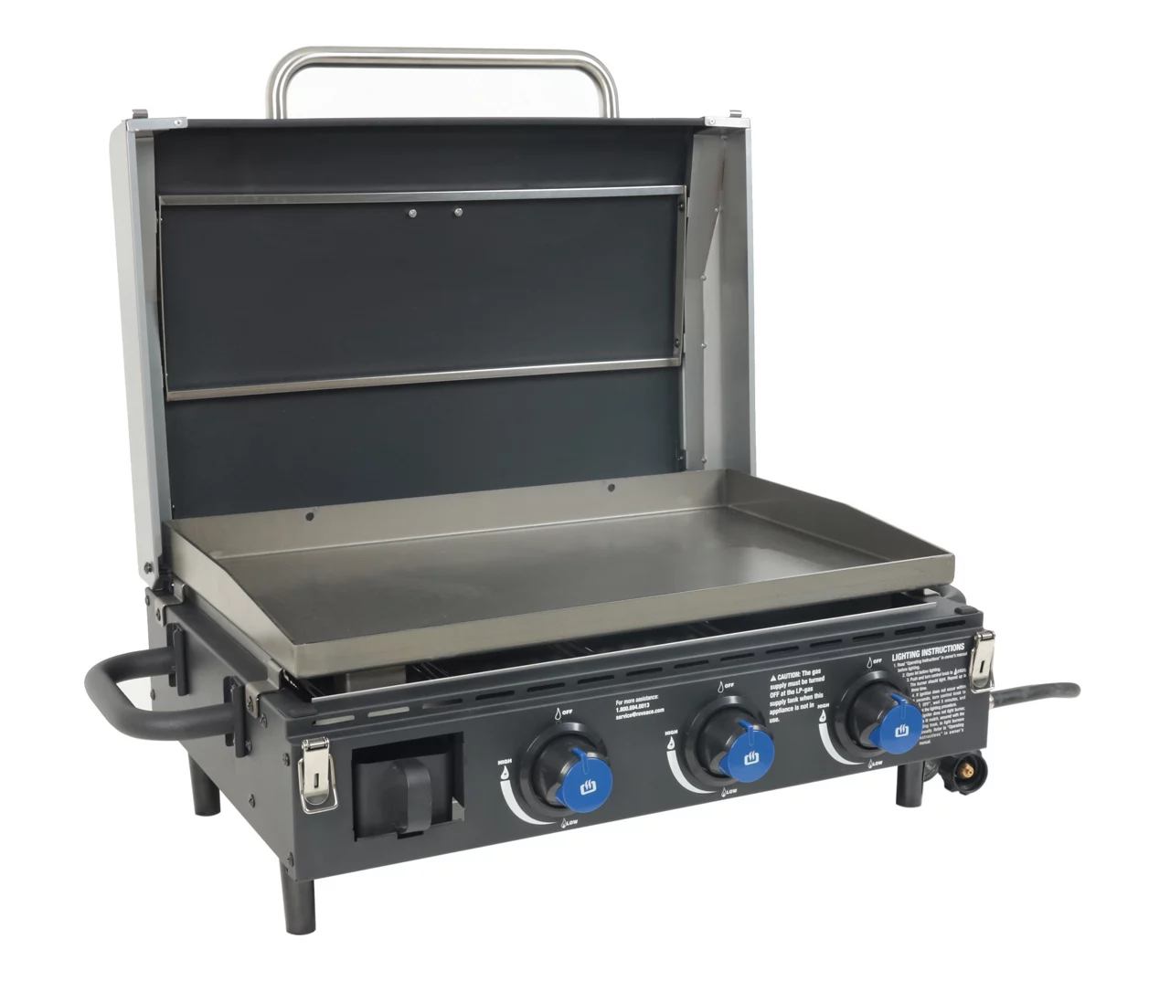 3-Burner Portable Gas Griddle With Lid 2 3-Burner Portable Gas Griddle With Lid - Image 2