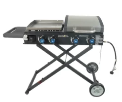 4-Burner Folding Gas Grill With Griddle