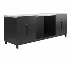 64.76" Westchester Faux Marble Top Electric Fireplace Console 9 64.76" Westchester Faux Marble Top Electric Fireplace Console -Home Furnishing Store 810590627 1