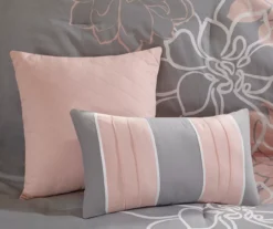 Jane Gray & Blush Floral California King 7-Piece Comforter Set -Home Furnishing Store 810590685 810590684 810590683 810590682 4