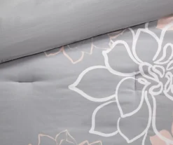 Jane Gray & Blush Floral California King 7-Piece Comforter Set -Home Furnishing Store 810590685 810590684 810590683 810590682 8